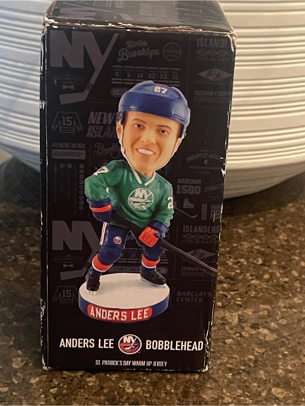 Islander Anders Lee Blue and Orange Collectible Figure Box
